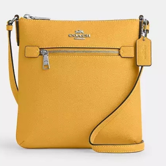 NWT Coach Mini Rowan File Bag‎ in Honeycomb/Silver - Picture 6 of 10